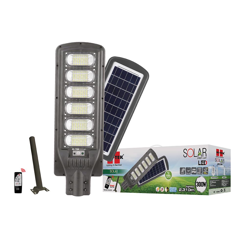 ไฟถนน SOLAR HI-TEK HFSS 300 วัตต์ DAYLIGHT สีเทา
