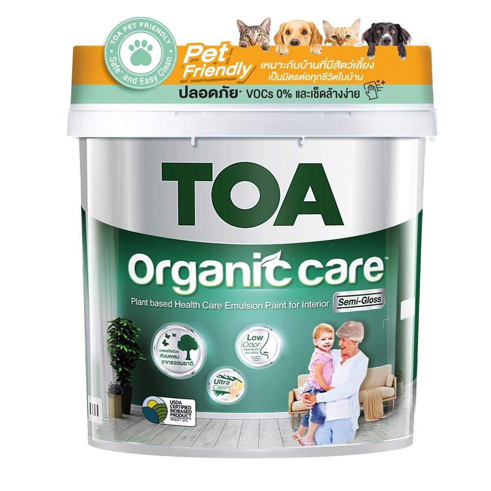 สีน้ำทาภายใน ชนิดกึ่งเงา TOA ORGANIC CARE 100 สีขาว 18 ลิตร
