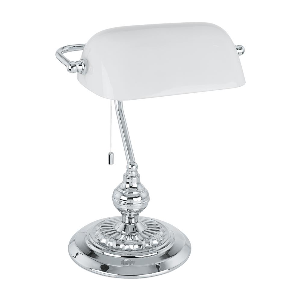 ไฟตั้งโต๊ะ EGLO BANKER สีขาว/เงิน