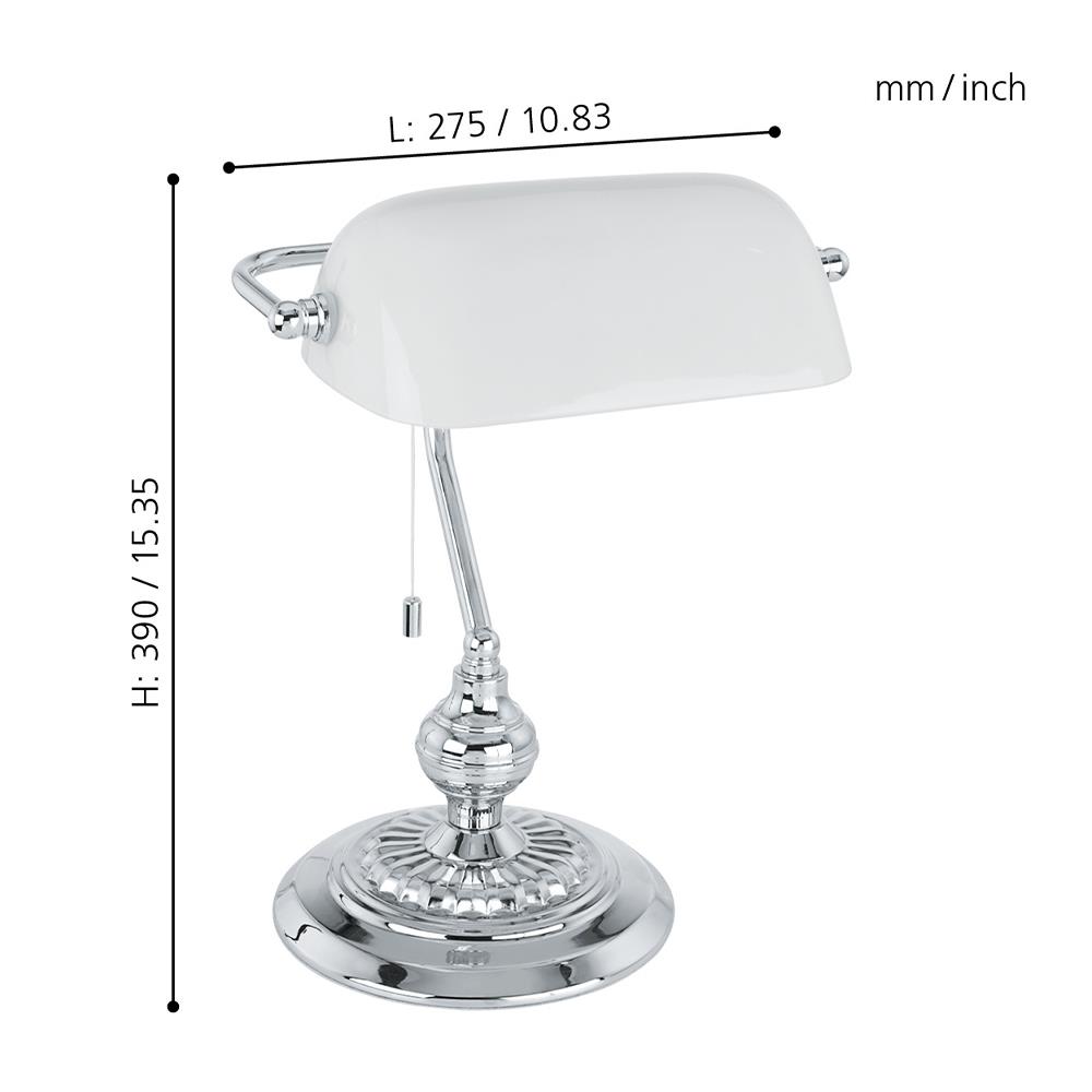 ไฟตั้งโต๊ะ EGLO BANKER สีขาว/เงิน