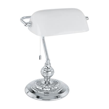 ไฟตั้งโต๊ะ EGLO BANKER สีขาว/เงิน_0