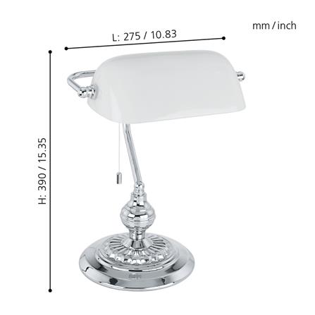 ไฟตั้งโต๊ะ EGLO BANKER สีขาว/เงิน_2