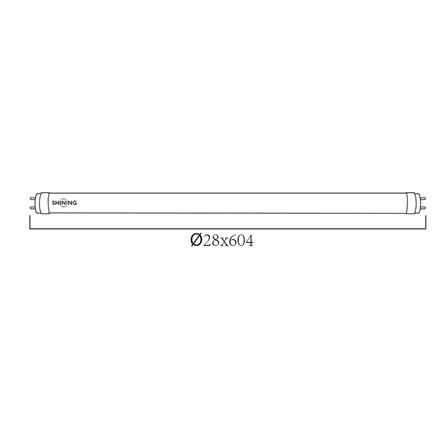 หลอด LED สั้น SHINING T8 TUBE SE 9 วัตต์ DAYLIGHT/COOL WHITE/WARM WHITE G13_5