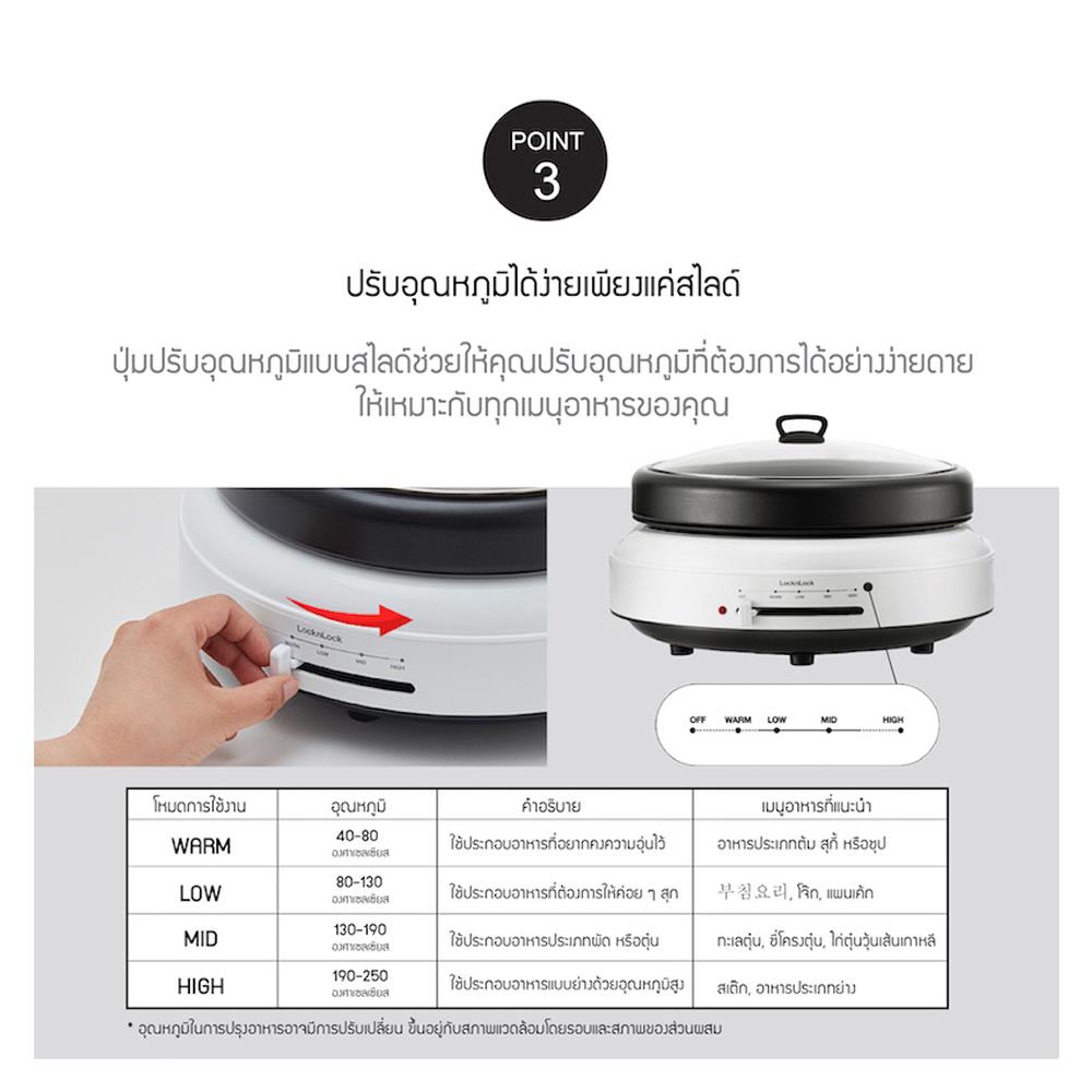 หม้ออเนกประสงค์ LOCKNLOCK EJP548WHT