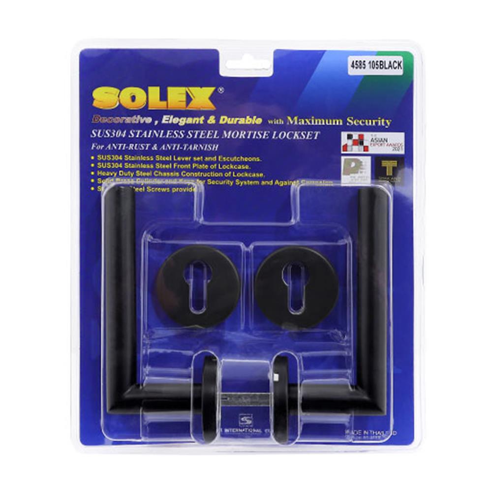 มือจับก้านโยกห้องทั่วไป MORTISE SOLEX 4585 105 สีดำ
