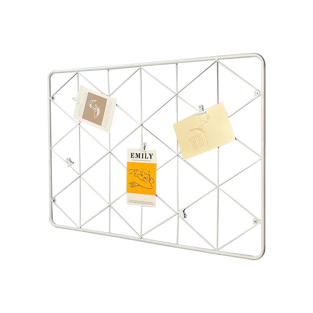 แผงเหล็กติดผนังพร้อมคลิปหนีบ STACKO EMILY 65x0.8x45 ซม. สีขาว