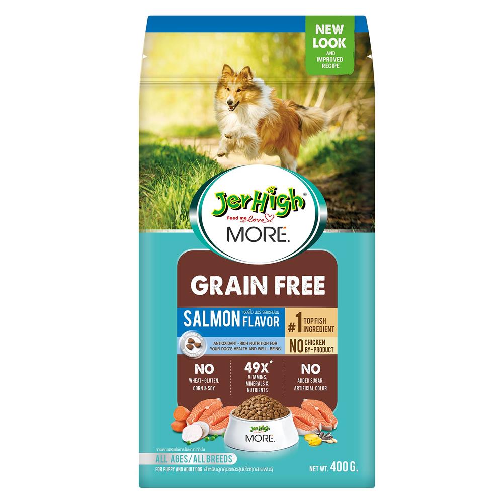 อาหารสุนัข JERHIGH MORE GRAIN FREE SALMON 400 ก.