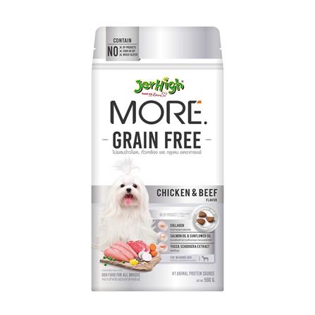 อาหารสุนัข JERHIGH MORE GRAIN FREE CHICKEN & BEEF 500 ก.