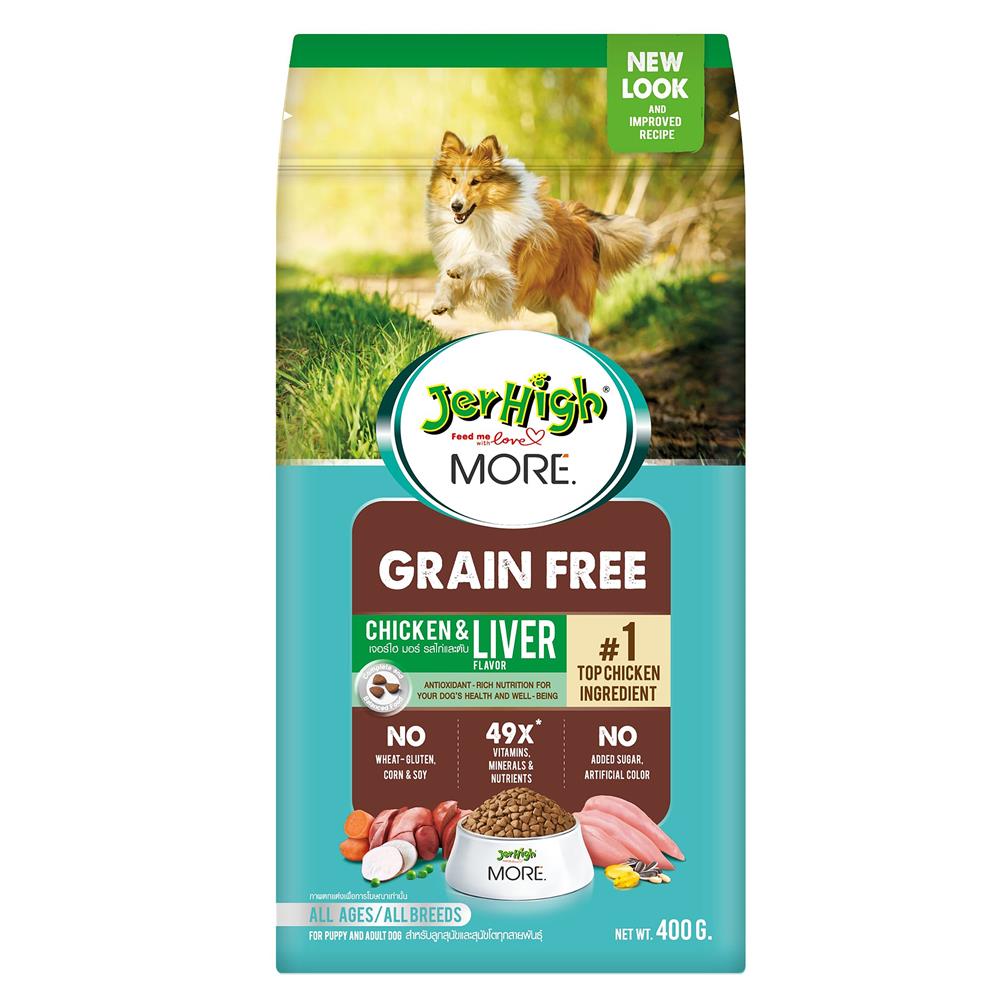 อาหารสุนัข JERHIGH MORE CHICKEN AND LIVER 400 ก.