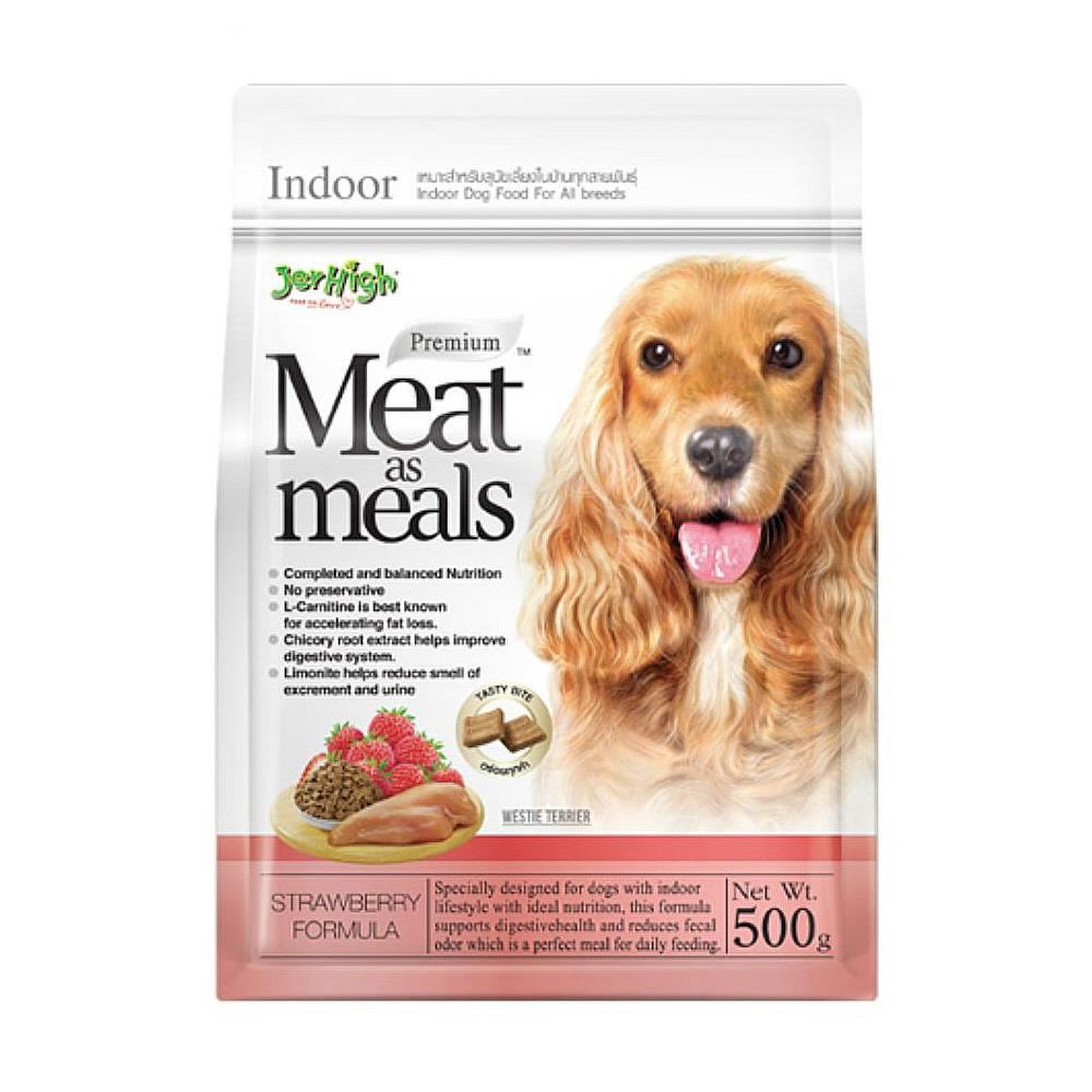 อาหารสุนัข JERHIGH MEAT AS MEALS CHICKEN AND STRAWBERRY 500 ก.