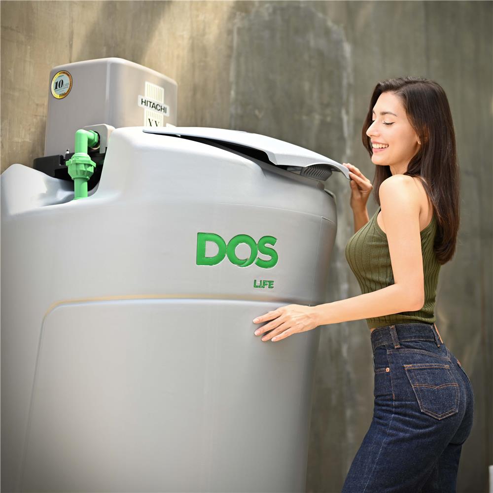 ถังเก็บน้ำ DOS DX5 WATER PAC GS 1000 ลิตร+ปั๊มน้ำ HITACHI WMPXX150W สีเทา