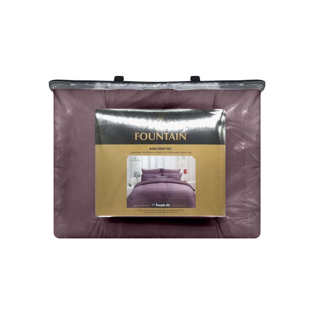ชุดผ้าปูที่นอน 6 ฟุต 6 ชิ้น FOUNTAIN COLOR 70201-FT PURPLE02
