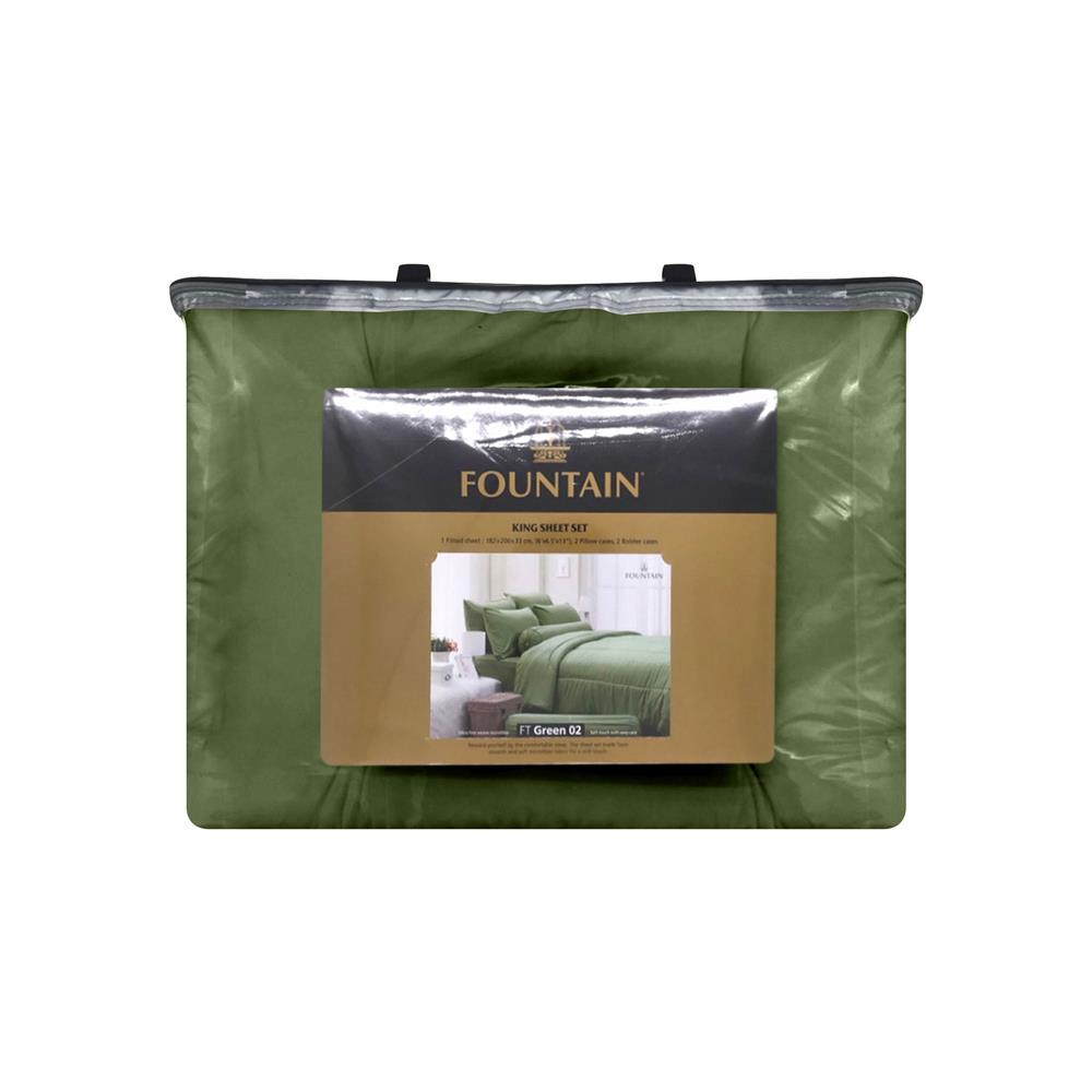 ชุดผ้าปูที่นอน 6 ฟุต 6 ชิ้น FOUNTAIN COLOR 70201-FT GREEN02