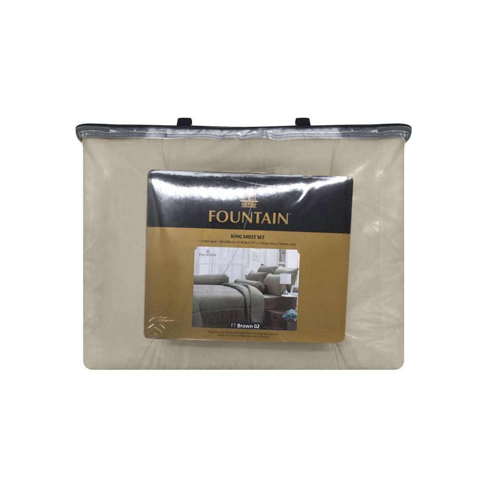 ชุดผ้าปูที่นอน 6 ฟุต 6 ชิ้น FOUNTAIN COLOR 70201-FT BROWN02