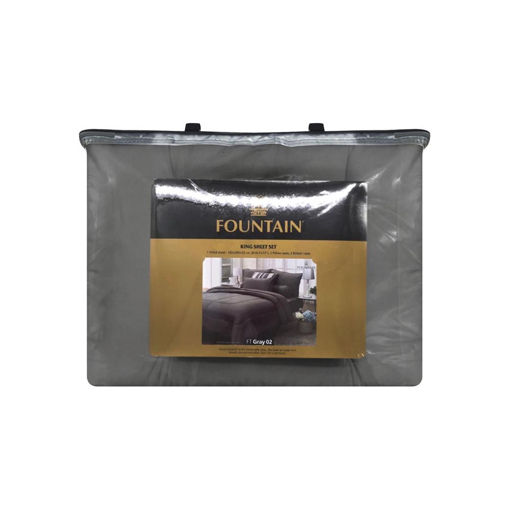 ชุดผ้าปูที่นอน 6 ฟุต 6 ชิ้น FOUNTAIN COLOR 70201-FT GRAY02