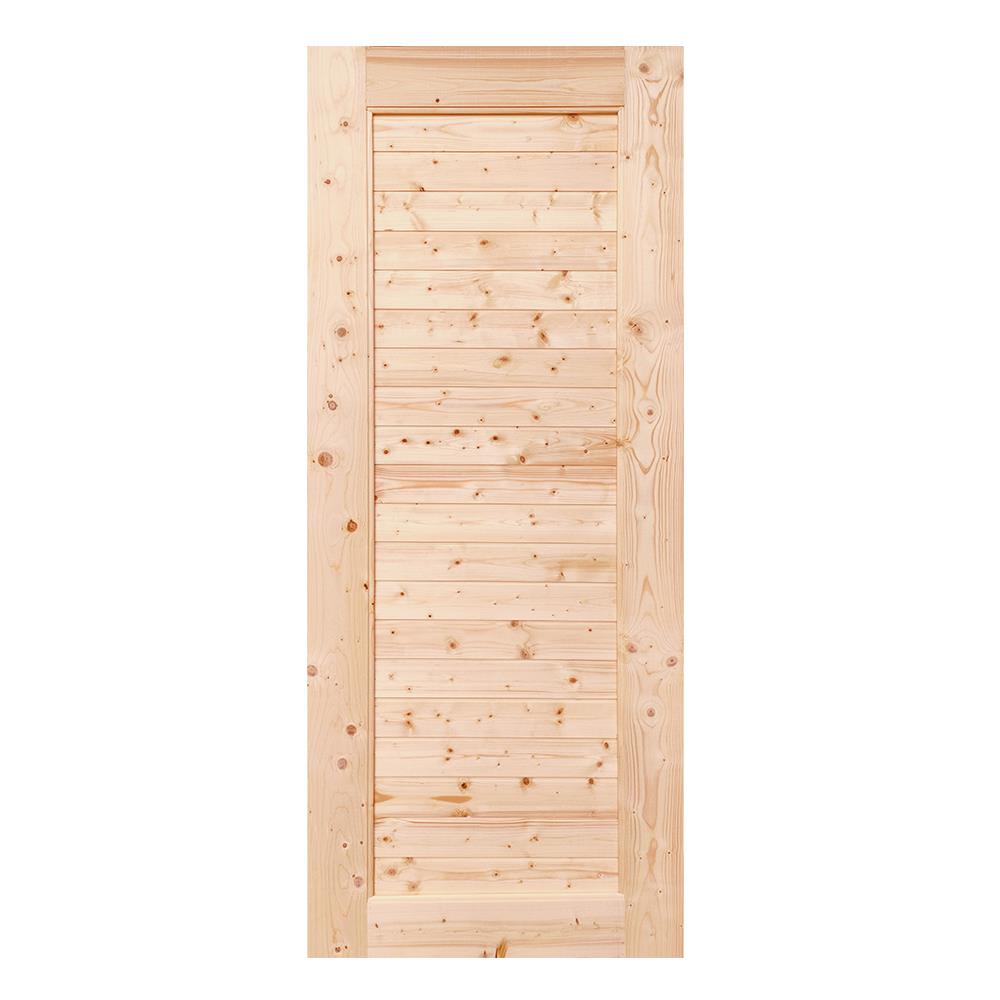 ประตูไม้สนนิวซีแลนด์ MODERN DOORS CE-04 ลวดลาย 90X200 ซม. สีธรรมชาติ ไม่เจาะลูกบิด