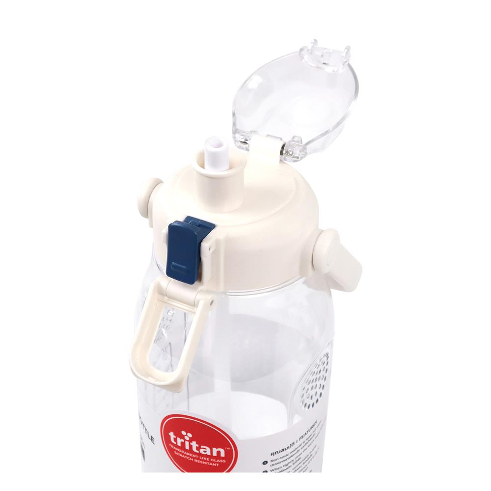 ขวดน้ำ TRITAN พร้อมหลอด SUPER LOCK 6927 1.8 ลิตร สีขาว