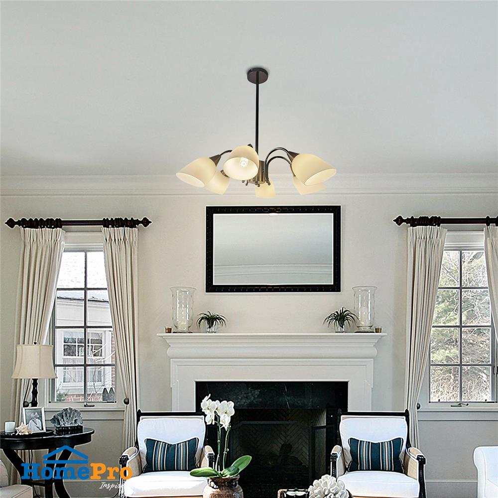 ไฟช่อ CARINI MS2202-6 6 หัว สีขาว/ดำ