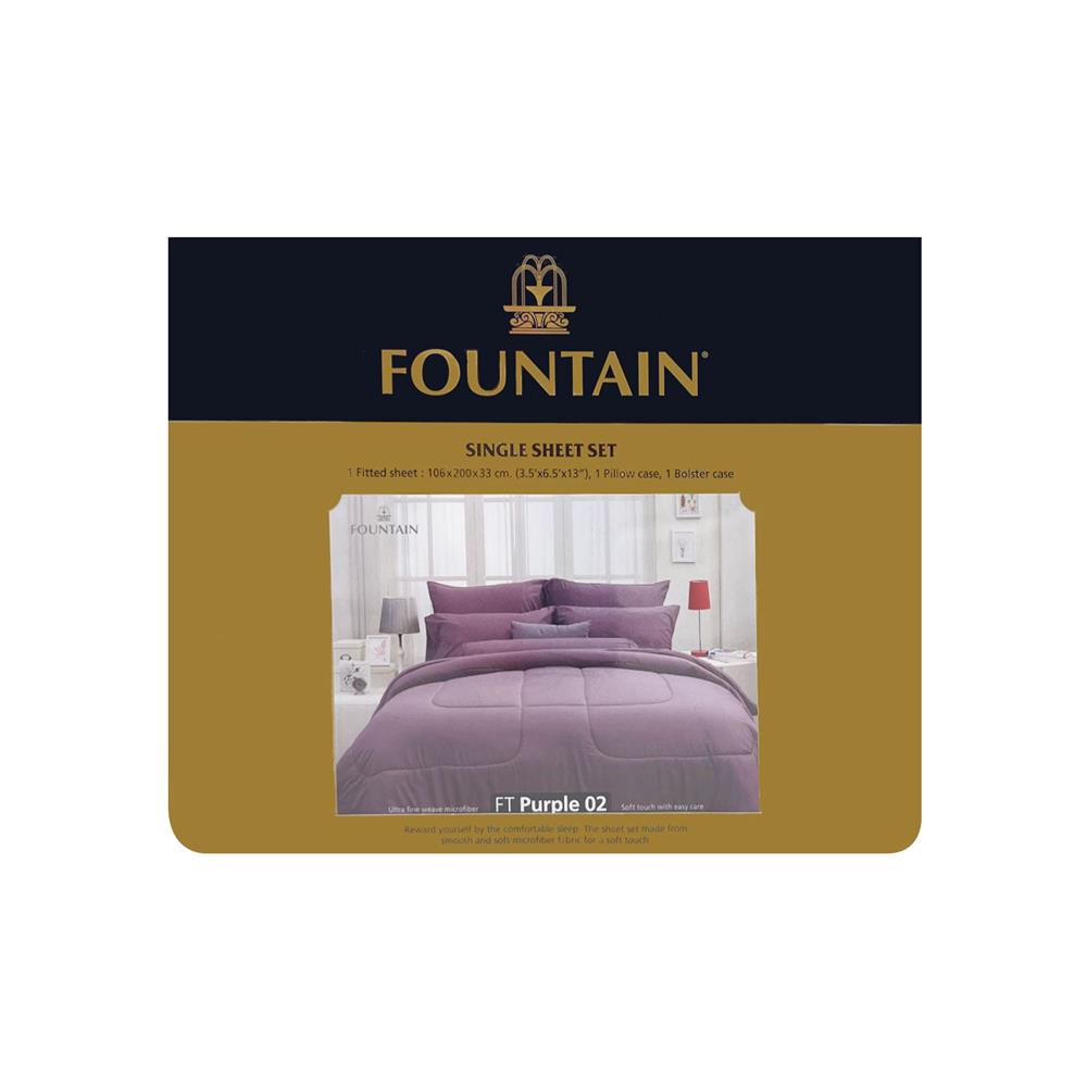 ชุดผ้าปูที่นอน 3.5 ฟุต 3 ชิ้น FOUNTAIN COLOR 70103-FT PURPLE02