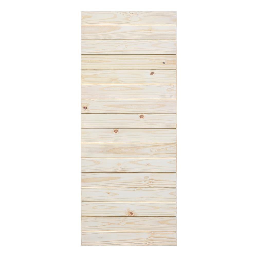 ประตูไม้สน D2D ECO-PINE 801 80X200 ซม. สีธรรมชาติ ไม่เจาะลูกบิด