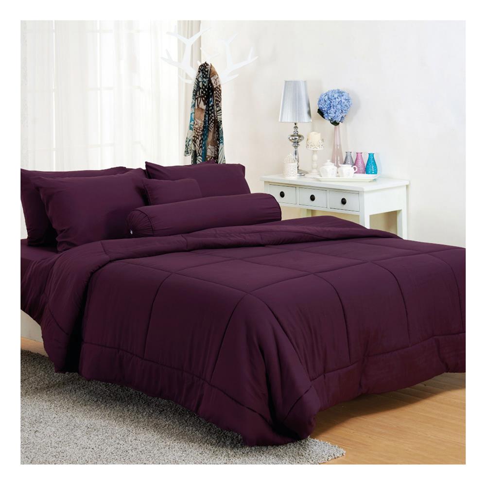 ชุดผ้าปูที่นอน 6 ฟุต 5 ชิ้น FOUNTAIN COLOR 70101-FT PURPLE
