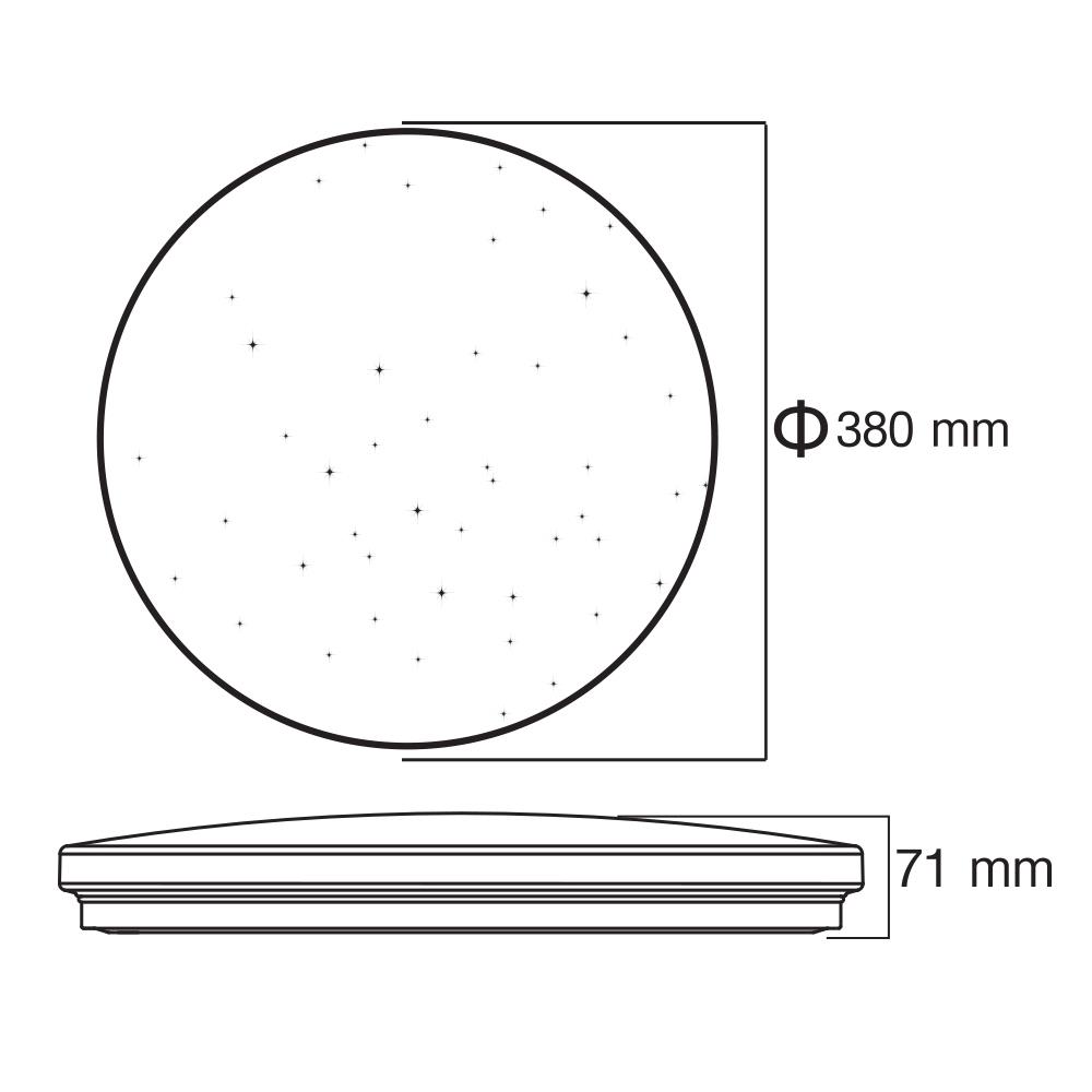 ไฟเพดาน LED SHINING S-CE03600C-2RM 15 นิ้ว 36 วัตต์ DAYLIGHT/COOL WHITE/WARM WHITE สีขาว
