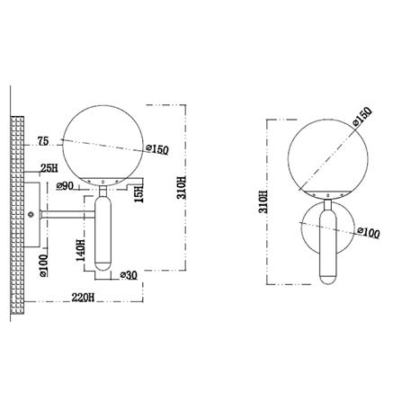 ไฟกิ่งภายใน CARINI MB2221 1 หัว สีขาว/ทอง 1 หัว_6