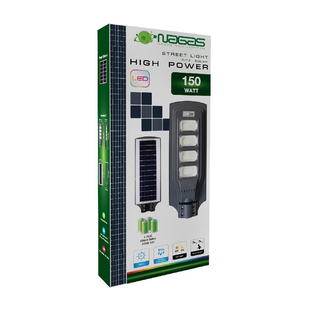 ไฟถนน SOLAR NAGAS SL 150 วัตต์ DAYLIGHT สีเทา