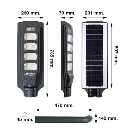 ไฟถนน SOLAR NAGAS SL 150 วัตต์ DAYLIGHT สีเทา_6