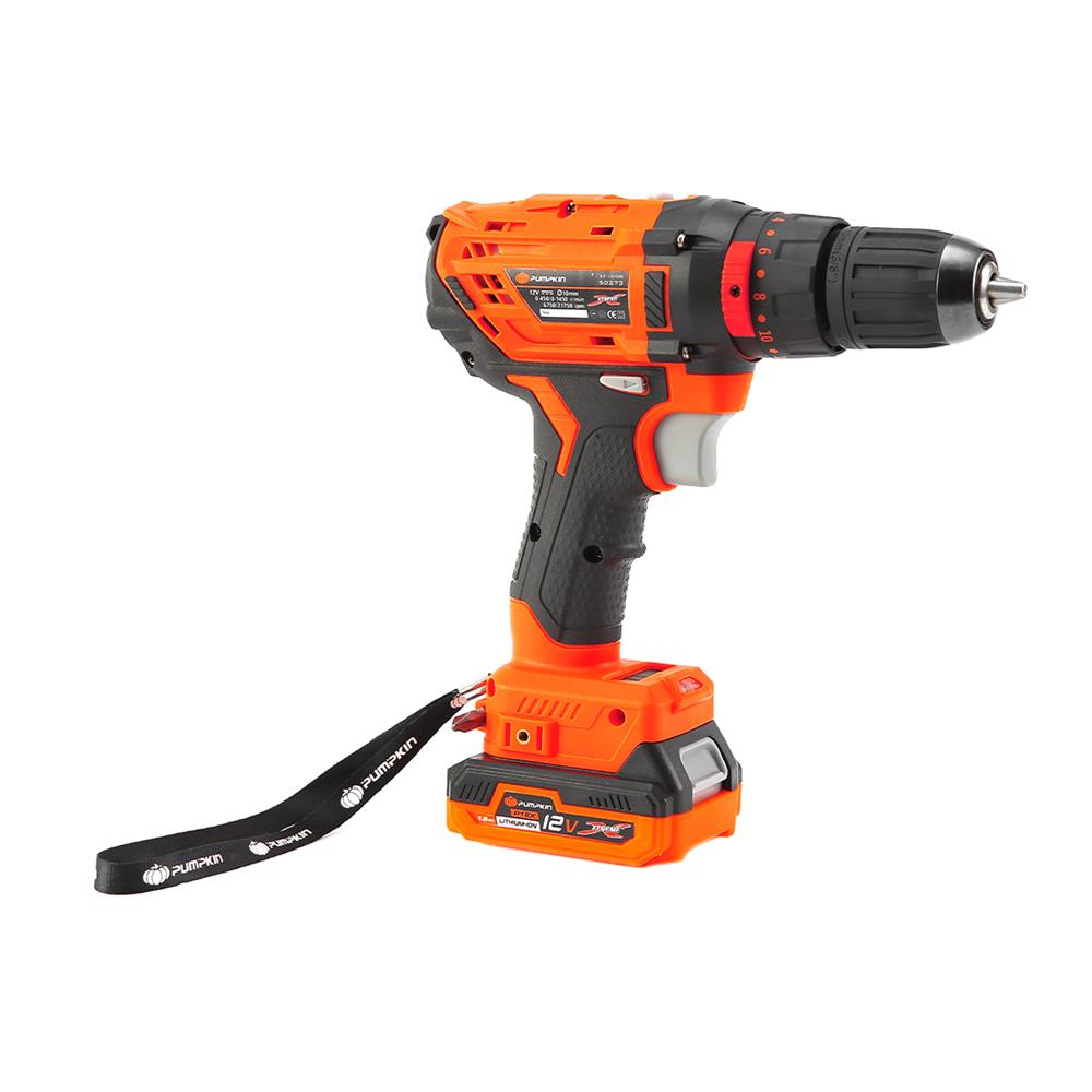 สว่านกระแทกไร้สาย (พร้อมแบตเตอรี่) PUMPKIN XT-10IDB 50273 12 โวลต์