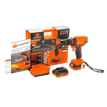 สว่านกระแทกไร้สาย (พร้อมแบตเตอรี่) PUMPKIN XT-10IDB 50273 12 โวลต์_5