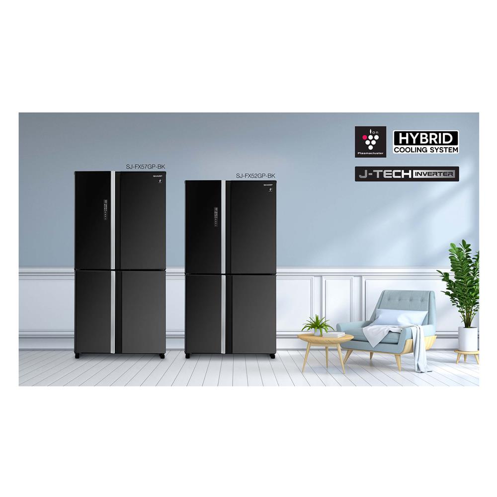ตู้เย็น MULTI DOOR SHARP SJ-FX52GP-BK 18.5 คิว กระจกดำ อินเวอร์เตอร์