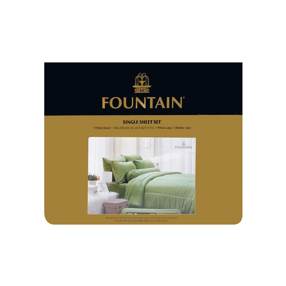 ชุดผ้าปูที่นอน 3.5 ฟุต (ชุด 3 ชิ้น) FOUNTAIN 70103-FT GREEN02