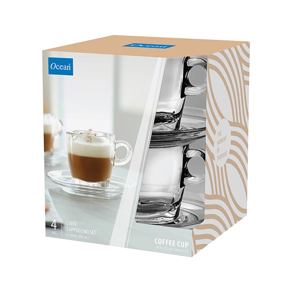 ชุดถ้วยกาแฟ 190ml OCEAN GLASS CAFFEE PREMIO แพ็ค 4 ชิ้น