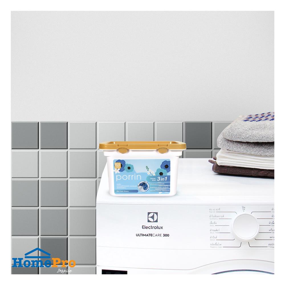 เจลบอลซักผ้าผสมน้ำยาปรับผ้านุ่ม สูตรเข้มข้นพิเศษ PORRIN 15 ชิ้น/กล่อง FRESH BREEZE