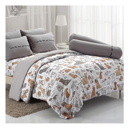 ชุดผ้าปูที่นอน 3.5 ฟุต 3 ชิ้น TULIP หมาจ๋า 60014-DLC092 GREY