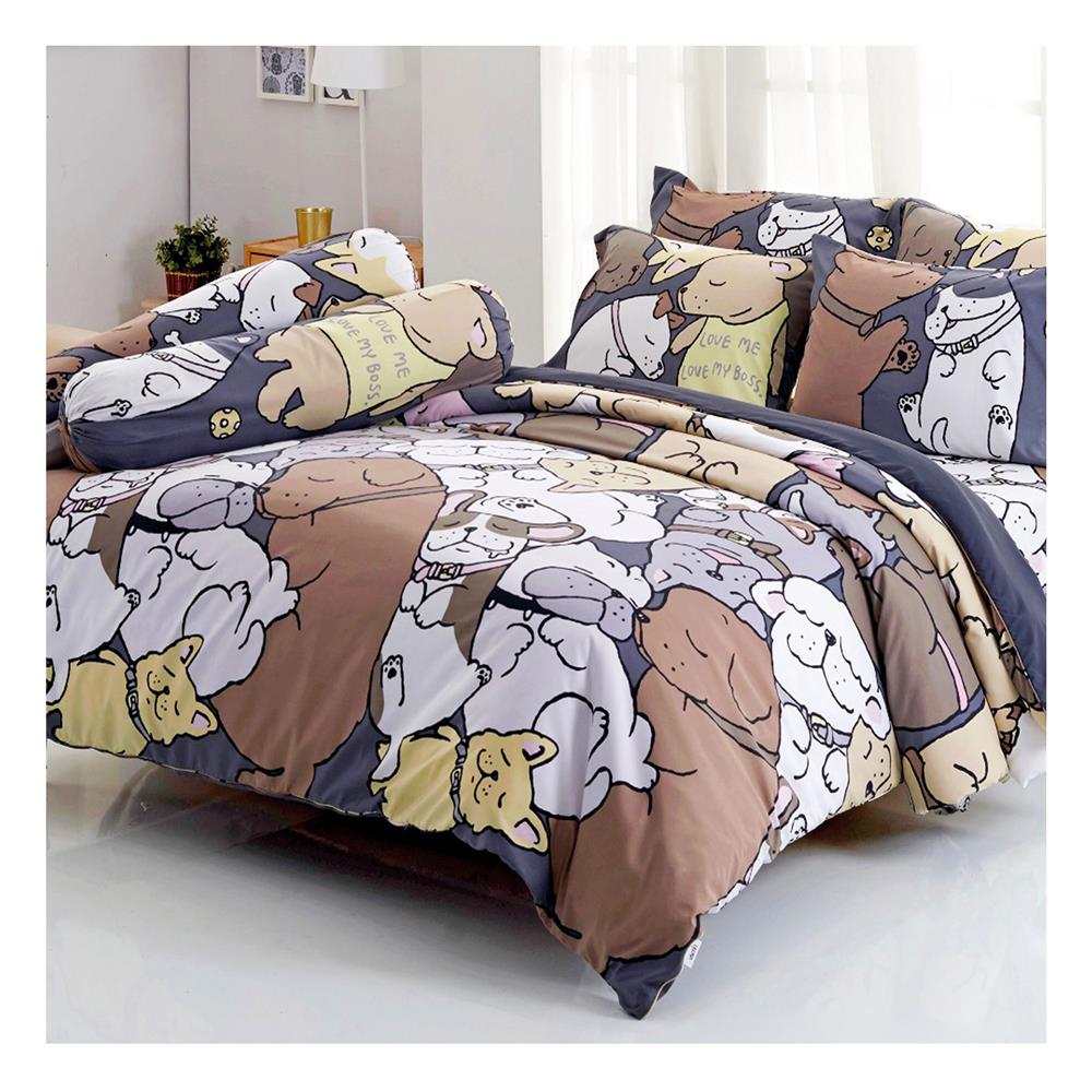 ชุดผ้าปูที่นอน 3.5 ฟุต 3 ชิ้น TULIP หมาจ๋า 60014-DLC076 BROWN