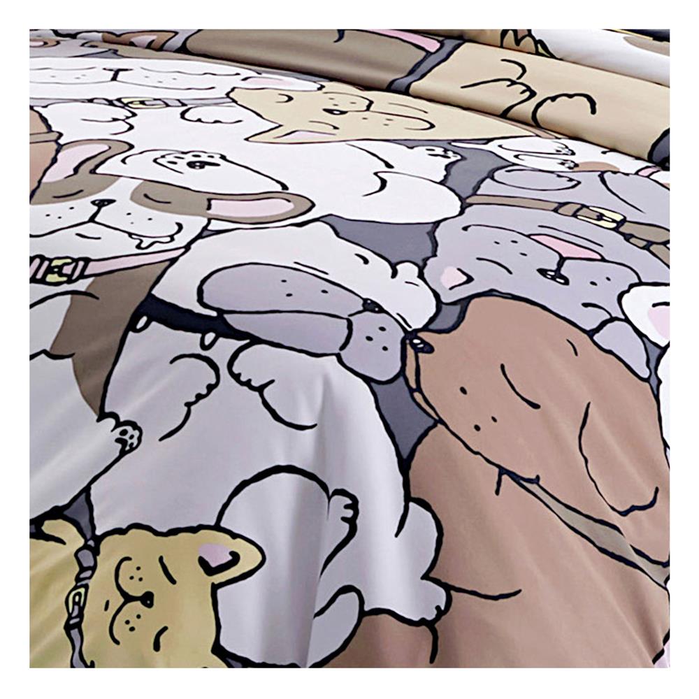 ชุดผ้าปูที่นอน 3.5 ฟุต 3 ชิ้น TULIP หมาจ๋า 60014-DLC076 BROWN