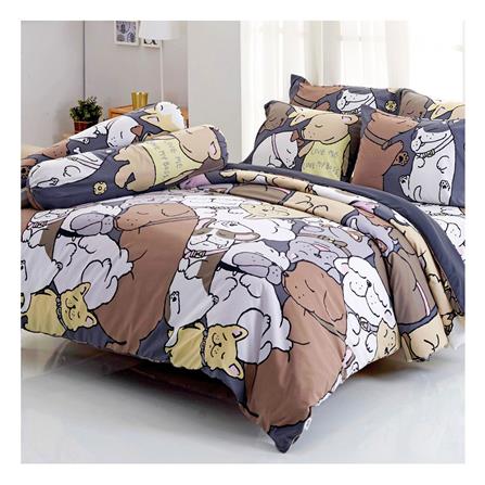 ชุดผ้าปูที่นอน 3.5 ฟุต 3 ชิ้น TULIP หมาจ๋า 60014-DLC076 BROWN