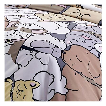 ชุดผ้าปูที่นอน 3.5 ฟุต 3 ชิ้น TULIP หมาจ๋า 60014-DLC076 BROWN_1