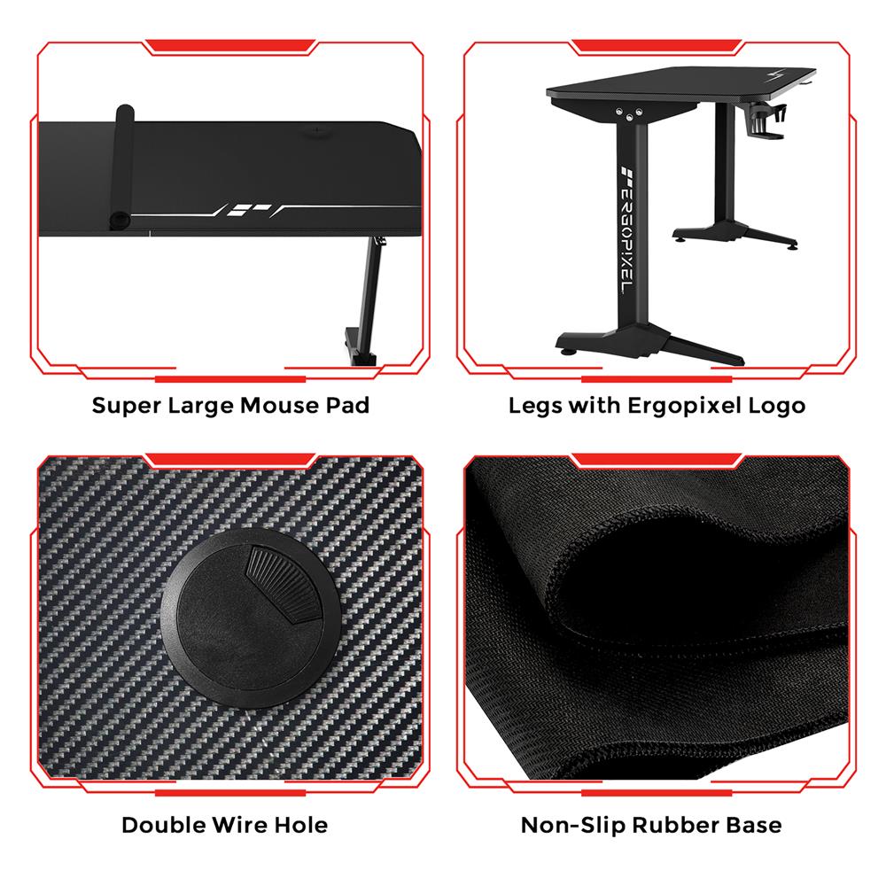D.I.Y. โต๊ะเกมมิ่ง ERGOPIXEL GD-0001 140 ซม. สีดำ