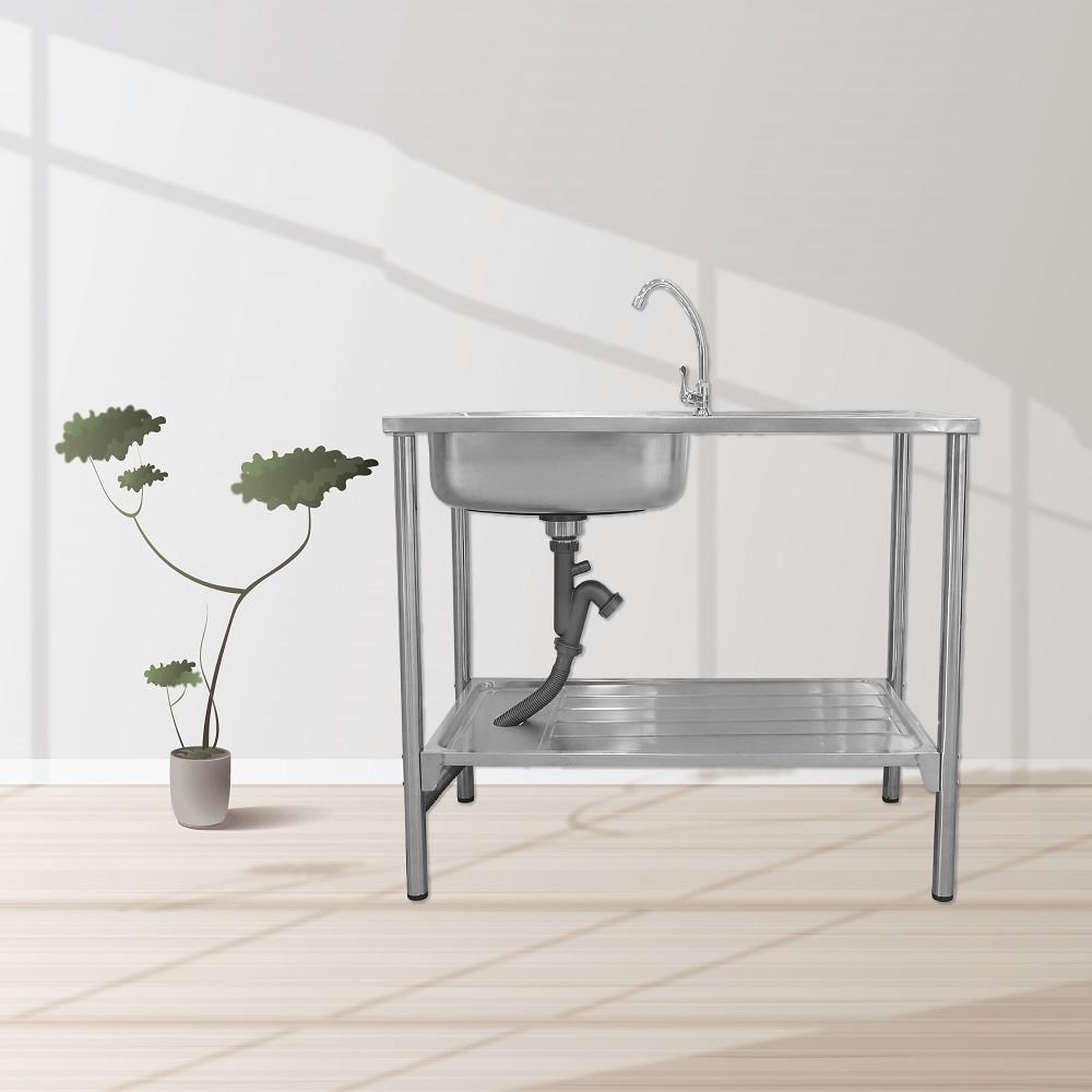 ซิงค์ขาตั้ง 1 หลุม 1 ที่พัก AXIA LUNAR ST 100 สีเงิน