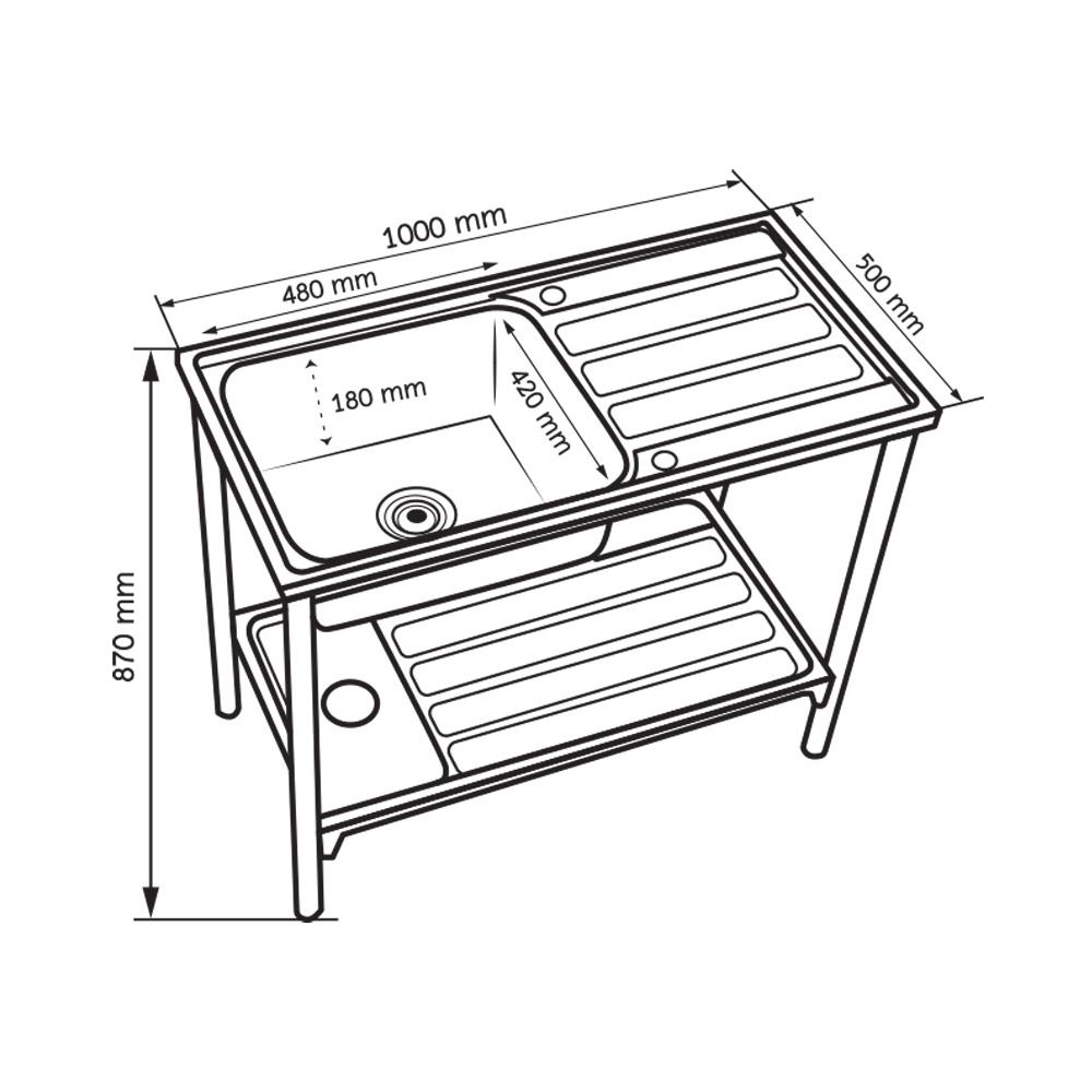 ซิงค์ขาตั้ง 1 หลุม 1 ที่พัก AXIA LUNAR ST 100 สีเงิน