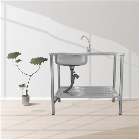 ซิงค์ขาตั้ง 1 หลุม 1 ที่พัก AXIA LUNAR ST 100 สีเงิน_5