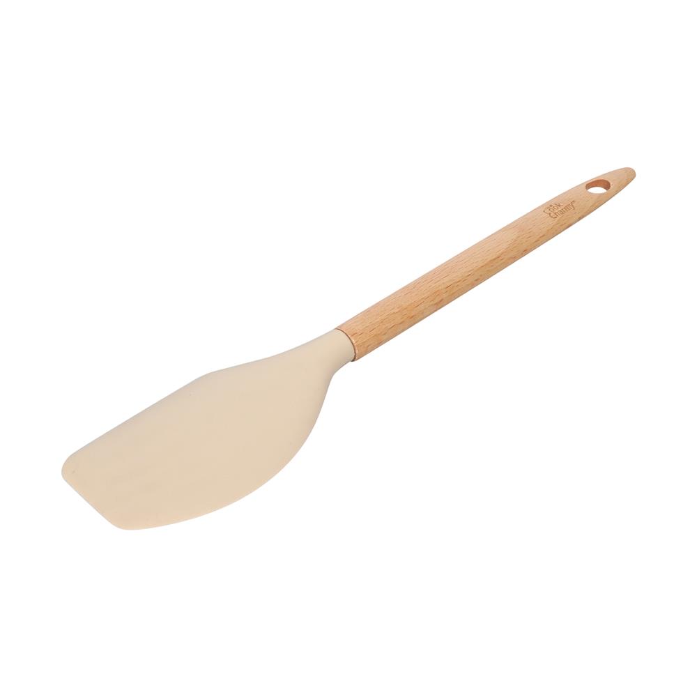 ไม้พายซิลิโคน KECH COOK CHARMY สีครีม ด้ามไม้