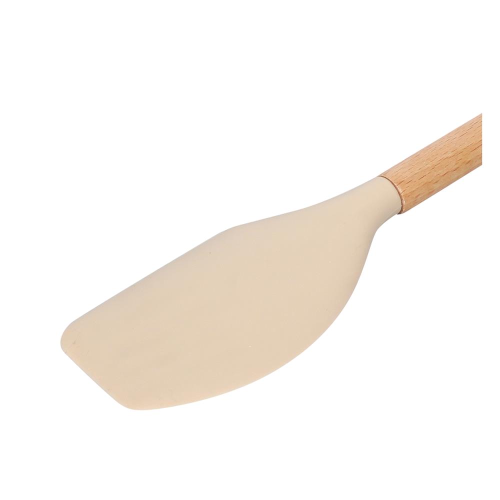 ไม้พายซิลิโคน KECH COOK CHARMY สีครีม ด้ามไม้