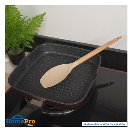 ไม้พายซิลิโคน KECH COOK CHARMY สีครีม ด้ามไม้_4