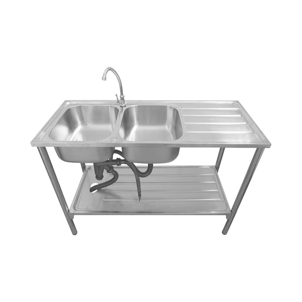 ซิงค์ขาตั้ง 2 หลุม 1 ที่พัก AXIA LUNAR ST 120 สีเงิน