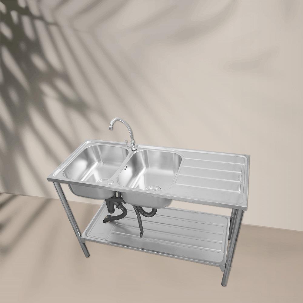 ซิงค์ขาตั้ง 2 หลุม 1 ที่พัก AXIA LUNAR ST 120 สีเงิน