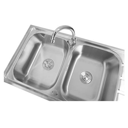 ซิงค์ขาตั้ง 2 หลุม 1 ที่พัก AXIA LUNAR ST 120 สีเงิน_2